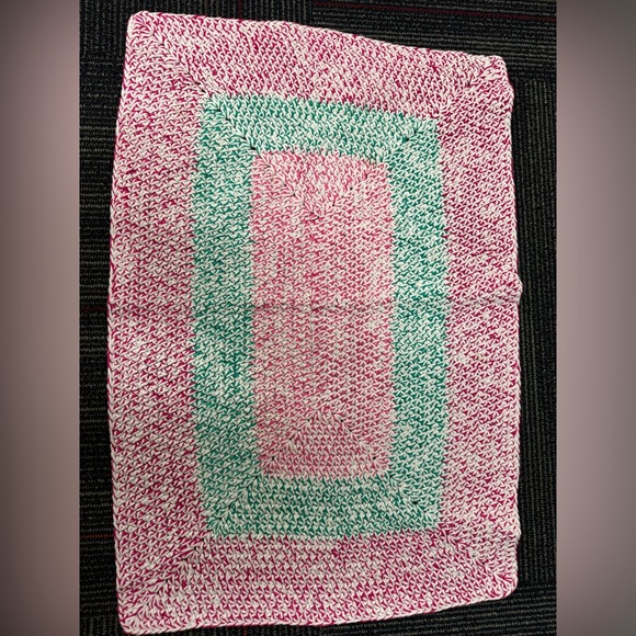 Handmade Knit Crochet Rug - Picture 4 of 5